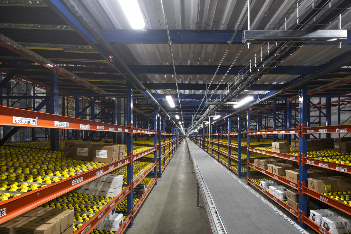 Racking and conveyor belt